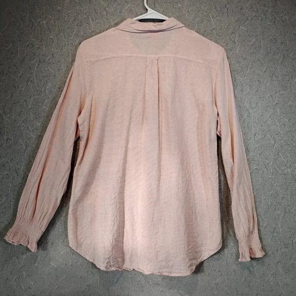 Joe Fresh Pink & White Button Down Long Sleeve Shirt in Size Medium - Picture 2 of 9